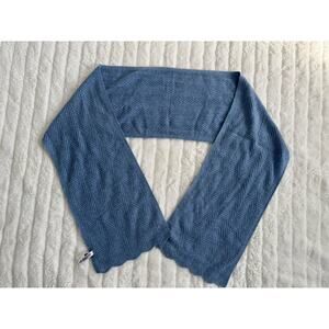 Talbots 100% Cashmere Light Blue Herringbone Rectangle Scarf Women Winter Fall